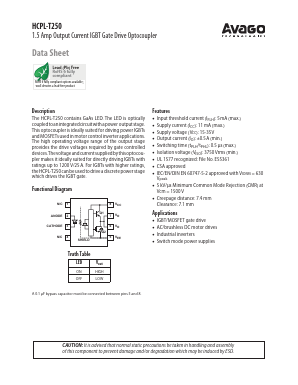 HCPL-T250-500 Datasheet PDF Avago Technologies
