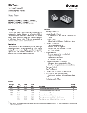HDSP-5601 Datasheet PDF Avago Technologies