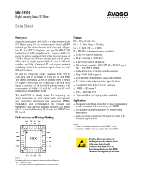 IAM-92516-TR2 Datasheet PDF Avago Technologies