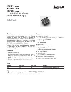 HDSP-521Y Datasheet PDF Avago Technologies