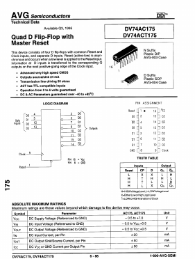 DV74AC175D Datasheet PDF AVG Semiconductors=>HITEK