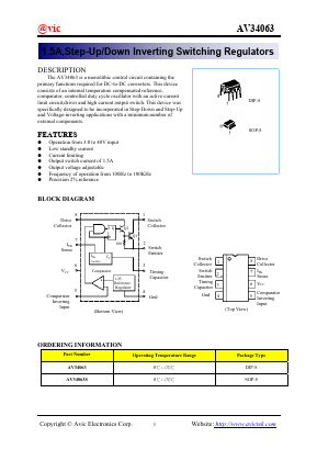 AV34063 Datasheet PDF Avic Technology