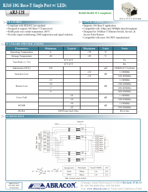 ARJ-128 Datasheet PDF Abracon Corporation