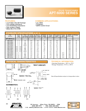 APT-6009 Datasheet PDF Abracon Corporation