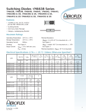 1N6643 Datasheet PDF Aeroflex Corporation