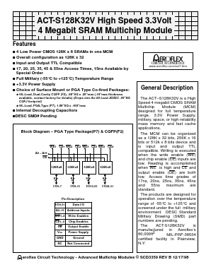 ACT-S128K32V-017P7C Datasheet PDF Aeroflex Corporation