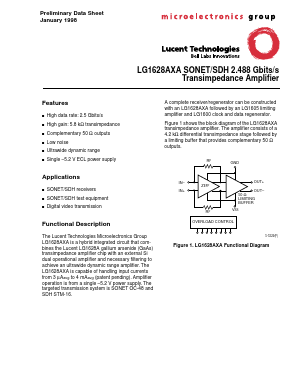 LG1628AXA Datasheet PDF Agere -> LSI Corporation