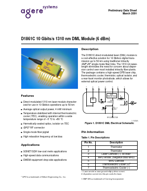 D1861C050 Datasheet PDF Agere -> LSI Corporation
