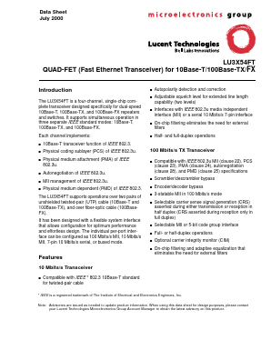 LU3X54FT-HS208 Datasheet PDF Agere -> LSI Corporation