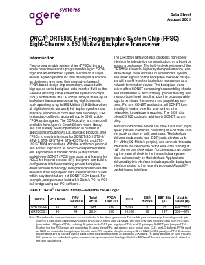 ORT8850L-3BA680 Datasheet PDF Agere -> LSI Corporation