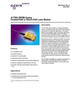 A1750A54FFPG10 Datasheet PDF Agere -> LSI Corporation