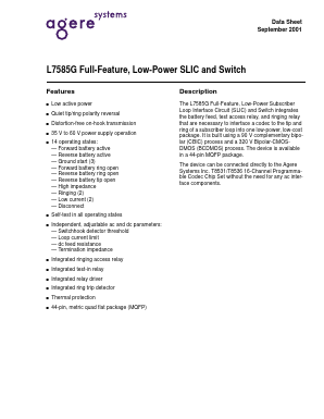 LUCL7585GBE Datasheet PDF Agere -> LSI Corporation