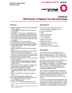 TTSI1K16T Datasheet PDF Agere -> LSI Corporation
