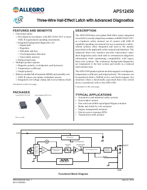 APS12450LLHALX-0SLA Datasheet PDF Allegro MicroSystems