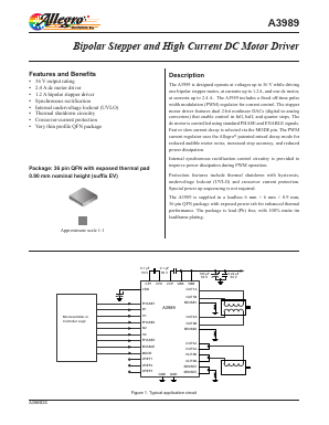 A3989 Datasheet PDF Allegro MicroSystems