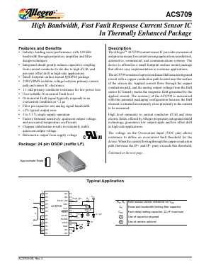 ACS709 Datasheet PDF Allegro MicroSystems