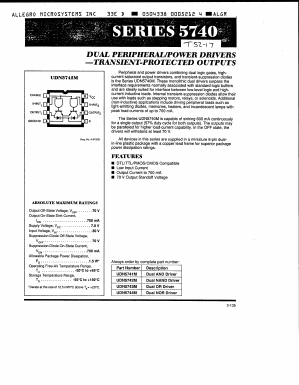 UDN5743 Datasheet PDF Allegro MicroSystems