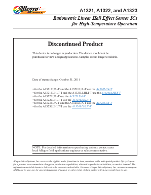 A1323 Datasheet PDF Allegro MicroSystems