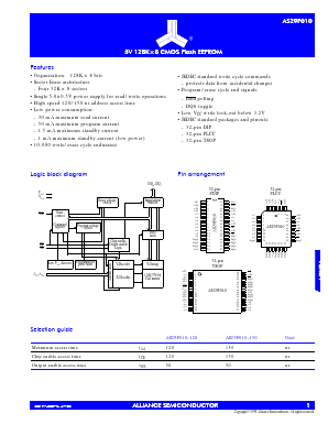 AS29F010-120TC Datasheet PDF Alliance Semiconductor