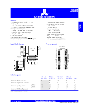 AS7C513-12TC Datasheet PDF Alliance Semiconductor