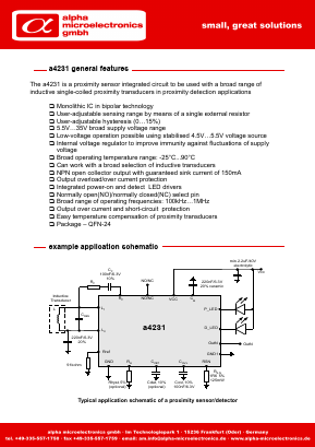 A4231 Datasheet PDF Alpha Microelectronics 