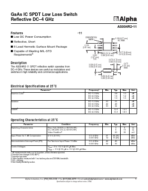AS004R2-11 Datasheet PDF Alpha Industries