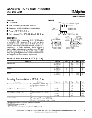 AW002R2-12 Datasheet PDF Alpha Industries