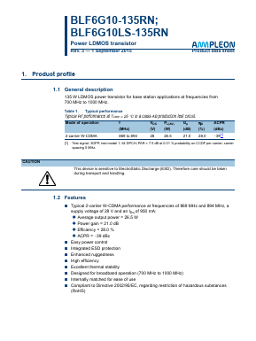BLF6G10LS-135RN Datasheet PDF Ampleon