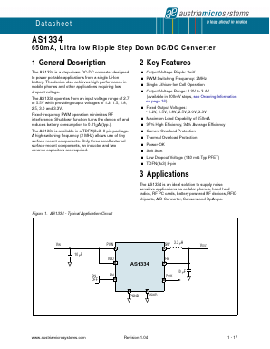 AS1334-BTDT-30 Datasheet PDF austriamicrosystems AG