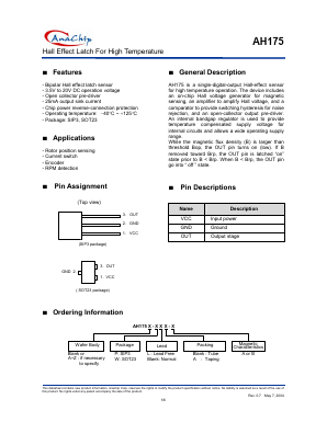 AH175-W-B Datasheet PDF Anachip Corporation