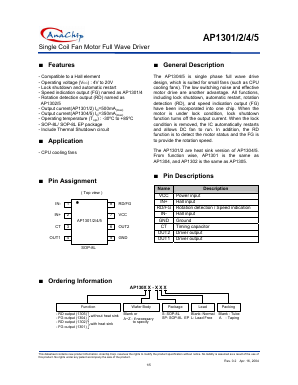 AP1301R-SPA Datasheet PDF Anachip Corporation