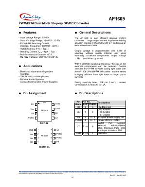 AP1609 Datasheet PDF Anachip Corporation