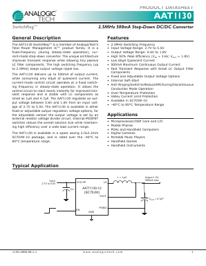 AAT1130IJQ-1.8 Datasheet PDF Analog Technology Inc