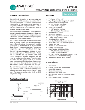 AAT1142ITP-1.8-T1 Datasheet PDF Analog Technology Inc