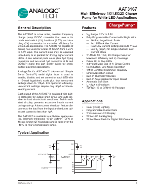 AAT3167 Datasheet PDF Analog Technology Inc