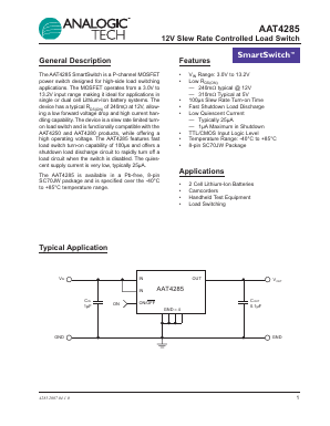 AAT4285IJS-3-T1 Datasheet PDF Analog Technology Inc
