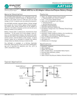 AAT3684IOQ-4.2-1-T1 Datasheet PDF Analog Technology Inc