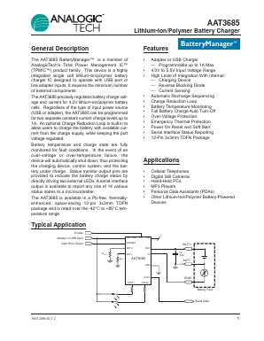 AAT3685IWP-4.2-T1 Datasheet PDF Analog Technology Inc