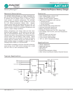 AAT3687IWP-4.2-1-T1 Datasheet PDF Analog Technology Inc