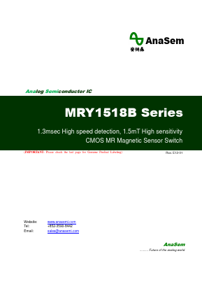 MRY1518BTA Datasheet PDF AnaSem Semiconductors