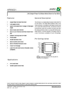 APX9221RI-TRG Datasheet PDF Anpec Electronics
