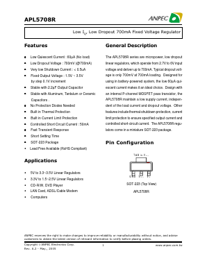 APL5708R-19VC-TRL Datasheet PDF Anpec Electronics