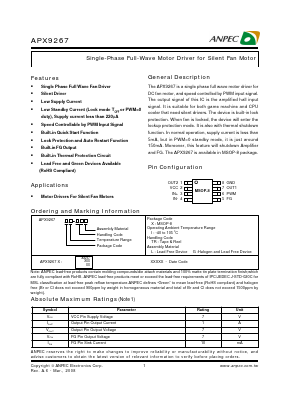APX9267X Datasheet PDF Anpec Electronics