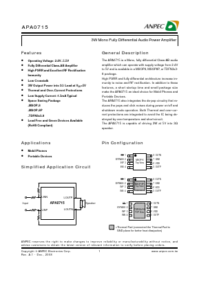 APA0715XI-TRL Datasheet PDF Anpec Electronics