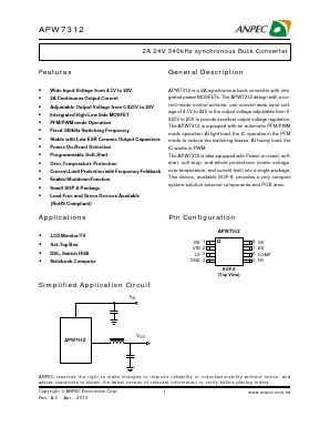 APW7312KI-TRG Datasheet PDF Anpec Electronics