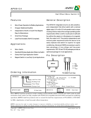 APX9131A Datasheet PDF Anpec Electronics