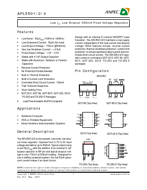 APL5502-18UC-TRL Datasheet PDF Anpec Electronics
