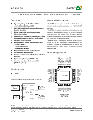 APA3160QCAI-TRG Datasheet PDF Anpec Electronics