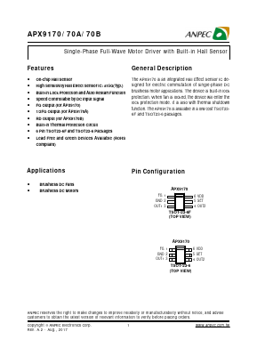 APX9170 Datasheet PDF Anpec Electronics