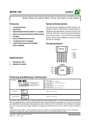 APX9168 Datasheet PDF Anpec Electronics